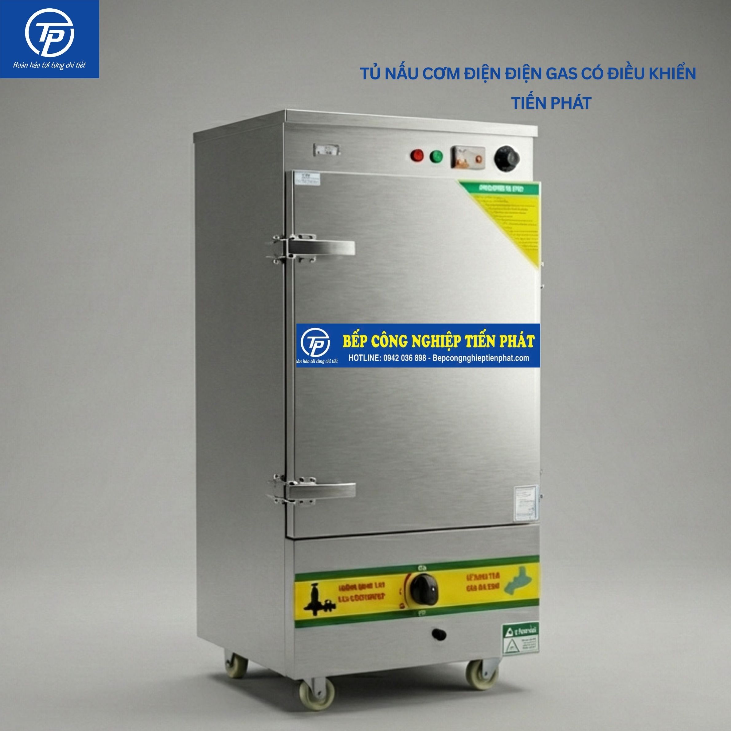 Tủ Nấu Cơm Điện Gas Có Điều Khiển 8 Khay